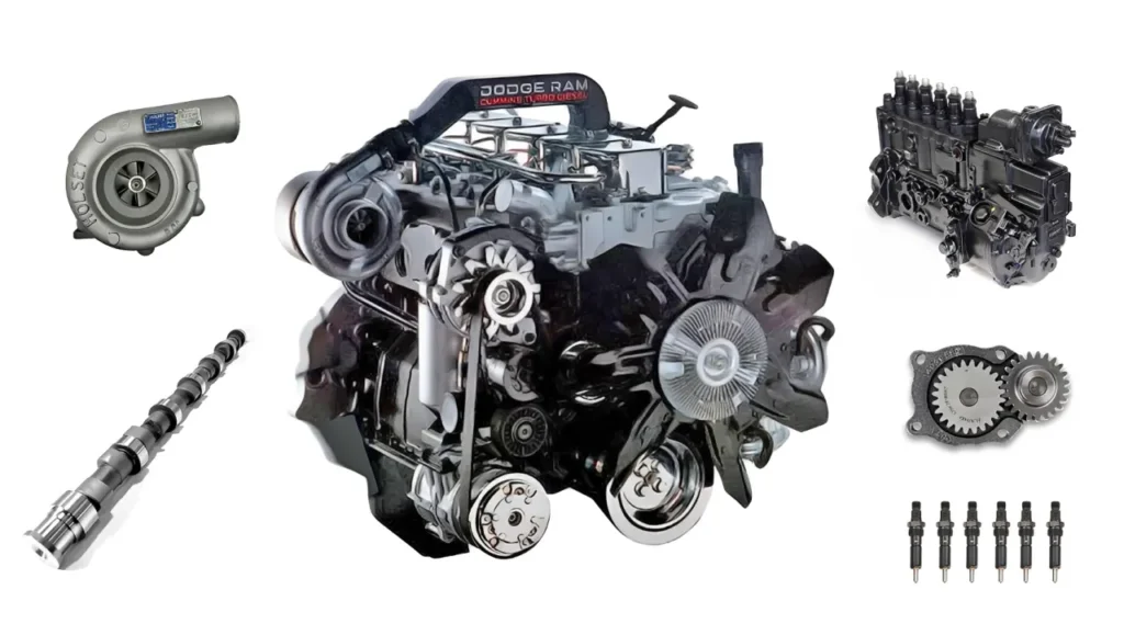 Comparison between marine Cummins 6BT engine and Dodge Ram 12v Cummins automotive applications.