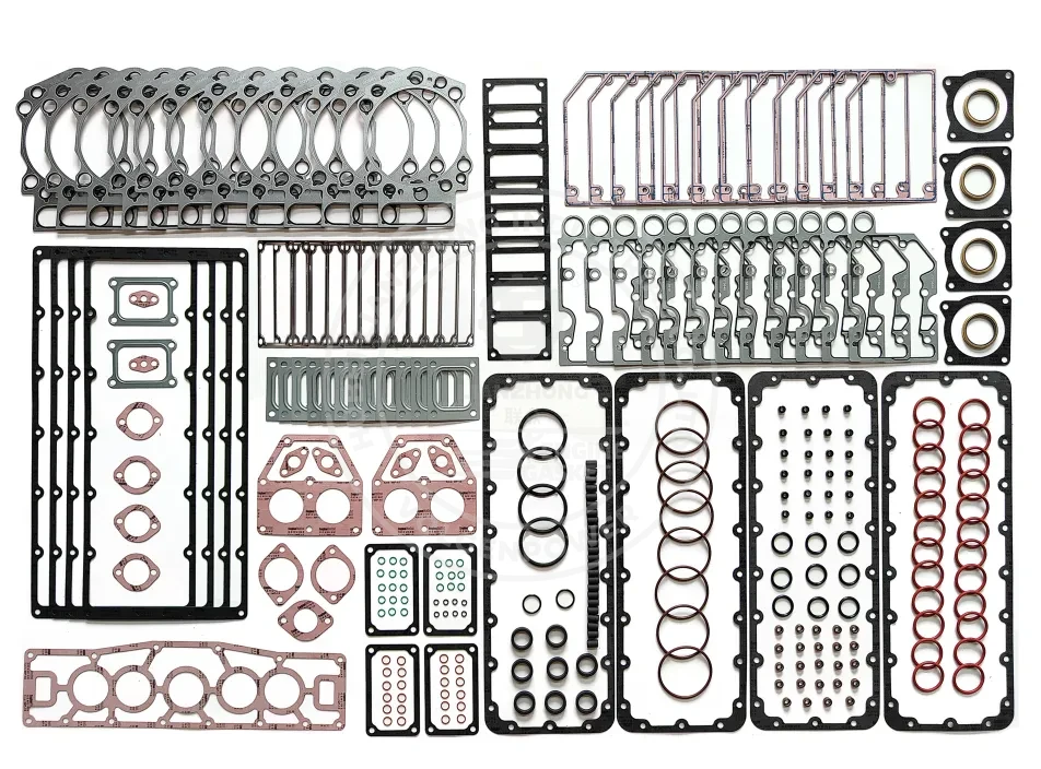 3800730 Cummins KTA38 upper engine gasket kit featuring heavy-duty cylinder head gaskets for V12 industrial engine repair
