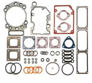 4352588 Cummins QSK50 single cylinder head gasket kit featuring high-pressure fire rings and Viton injector seals for industrial V16 engines
