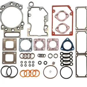 4352588 Cummins QSK50 single cylinder head gasket kit featuring high-pressure fire rings and Viton injector seals for industrial V16 engines