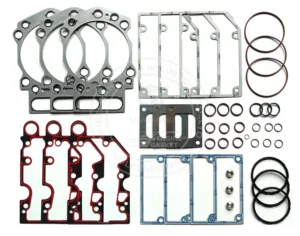 4352592 Cummins QSK50 cylinder head gasket kit featuring high-pressure fire rings and Viton seals for V16 industrial engines