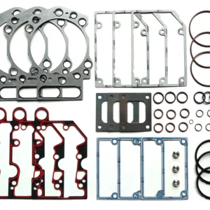 4352592 Cummins QSK50 cylinder head gasket kit featuring high-pressure fire rings and Viton seals for V16 industrial engines