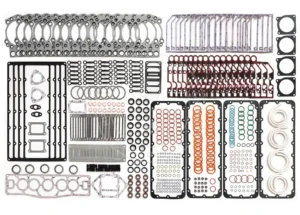 4376343 Cummins QSK50 upper engine gasket kit featuring high-performance MLS head gaskets and Viton seals for V16 industrial overhaul