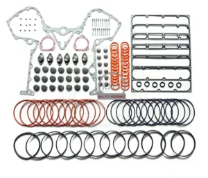 4956052 Cummins QSK38 lower engine gasket kit featuring heavy-duty main seals and reinforced oil pan gaskets for V12 industrial engine repair