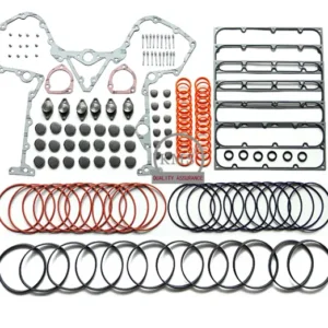 4956052 Cummins QSK38 lower engine gasket kit featuring heavy-duty main seals and reinforced oil pan gaskets for V12 industrial engine repair