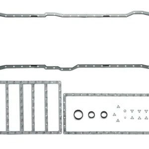 4956058 Cummins QSK38 oil pan gasket kit featuring heavy-duty steel-core elastomer for superior industrial engine sealing