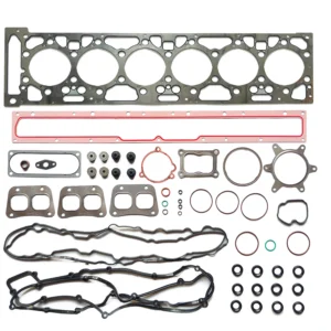 6547549 Cummins QSM15 upper engine gasket kit featuring multi-layer steel head gasket for heavy-duty top end repair