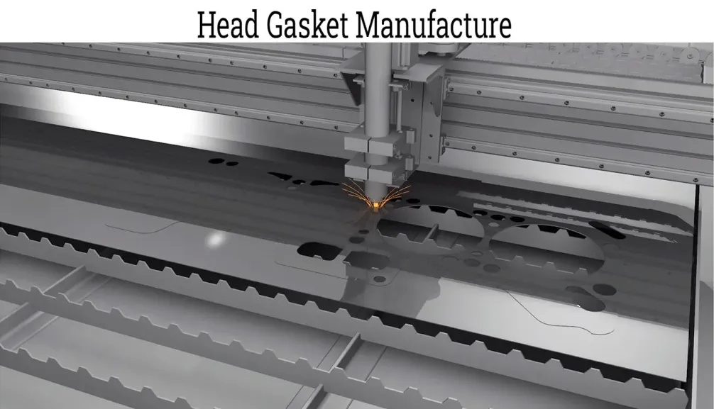 Automated CNC precision manufacturing line producing multi-layer steel engine head gaskets.