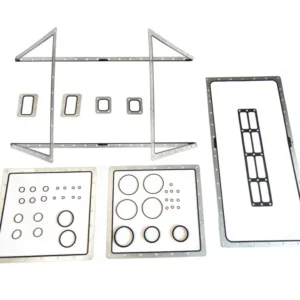 4089306 Cummins QSK60 lower oil pan gasket kit featuring reinforced steel-core elastomer for V16 industrial engine sealing