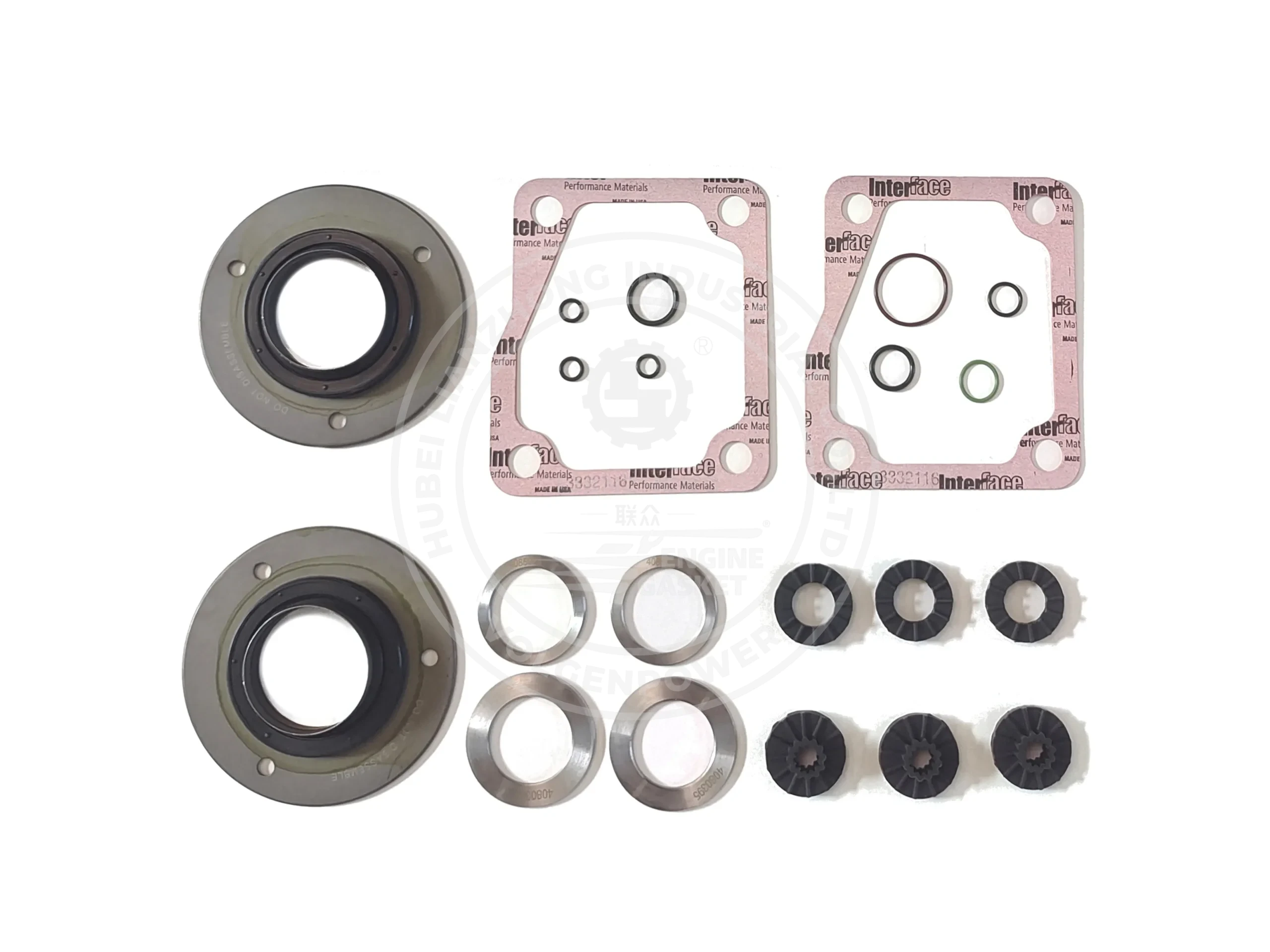 4089309 Cummins QSK60 lower accessory gasket kit featuring high-temperature polymer seals and reinforced matrices for V16 industrial engine gear train components