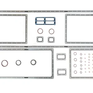4089317 Cummins QSK45 oil pan gasket kit featuring reinforced steel-core elastomer for V12 engine sealing