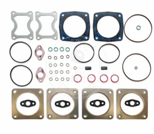 4955820 Cummins QSK50 turbocharger gasket kit featuring high-temperature MLS exhaust seals and oil drain gaskets for industrial V16 engines