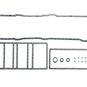 4955821 Cummins QSK50 oil pan gasket kit featuring reinforced steel-core elastomer for V16 engine sealing