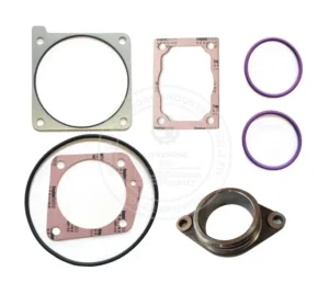 4955822 Cummins QSK50 water pump gasket kit featuring high-pressure coolant seals and O-rings for industrial V16 engines