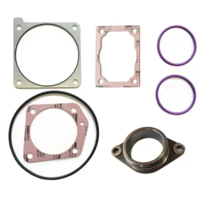 4955822 Cummins QSK50 water pump gasket kit featuring high-pressure coolant seals and O-rings for industrial V16 engines