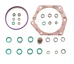 4955823 Cummins QSK50 fuel system gasket kit featuring high-pressure Viton O-rings and MCRS injector seals for V16 industrial engines
