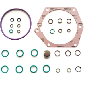 4955823 Cummins QSK50 fuel system gasket kit featuring high-pressure Viton O-rings and MCRS injector seals for V16 industrial engines