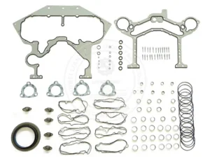 4956003 Cummins QSK60 lower engine gasket kit featuring heavy-duty main seals and reinforced oil pan gaskets for V16 industrial overhaul