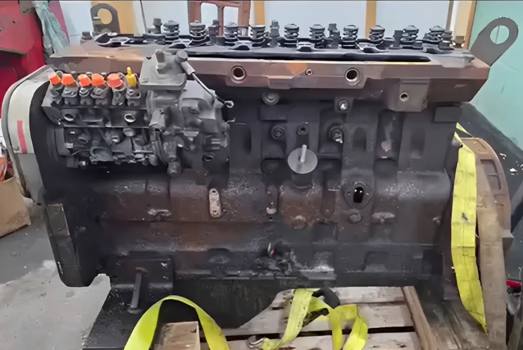 8.3 Cummins engine rebuild in heavy-duty workshop
