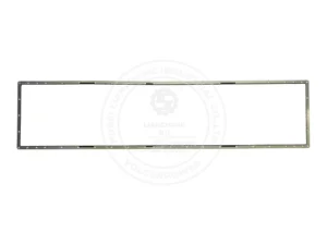 Complete flat-lay view of the 4006236 metal oil pan gasket for QSK78 heavy duty engines