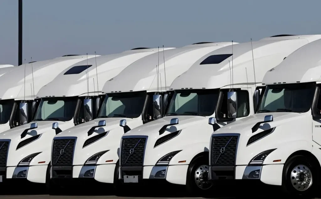 Fleet of commercial heavy duty transport trucks