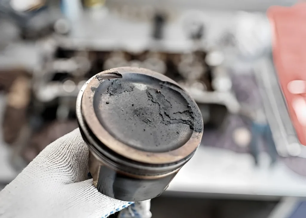 Worn and damaged piston rings from a high mileage diesel engine.