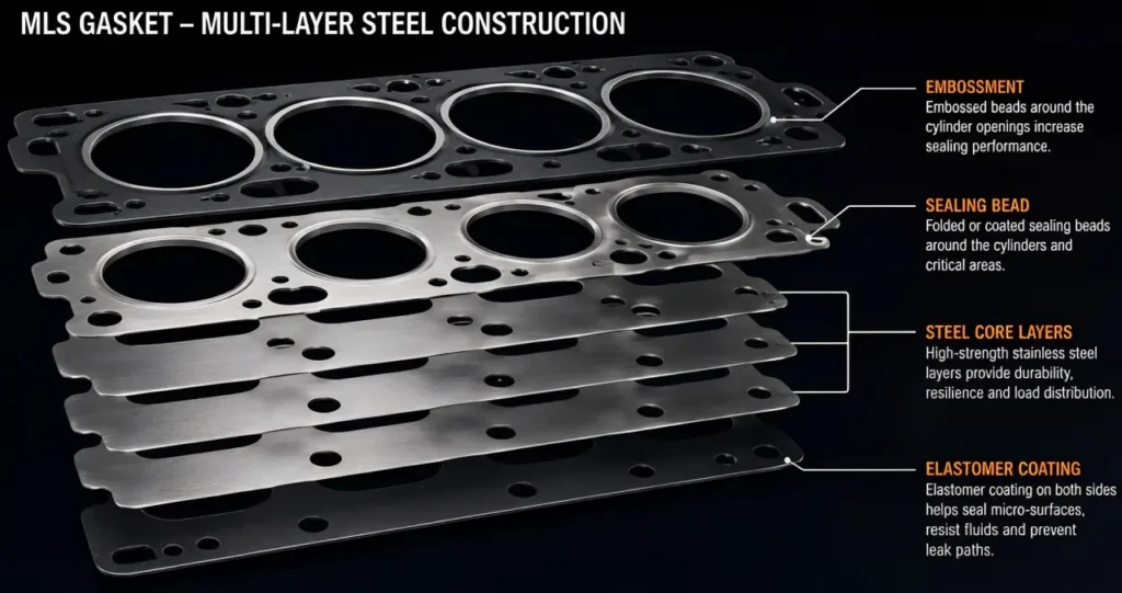 Examining Multi-Layer Steel materials to evaluate gasket supplier quality.