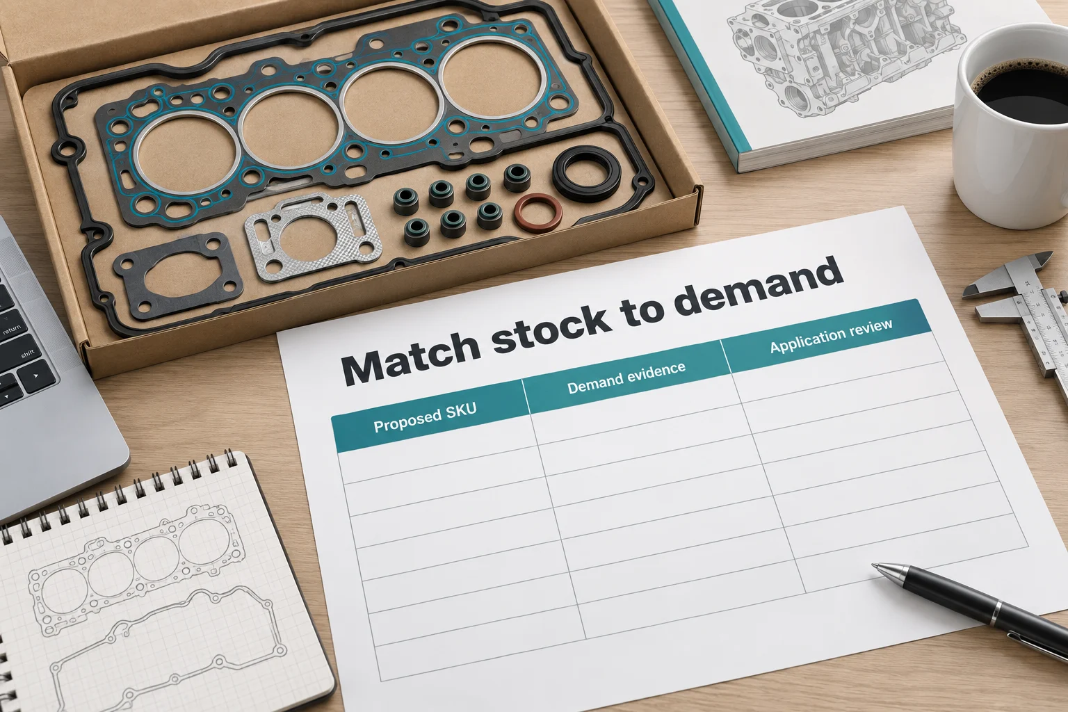 Engine gasket kit distributor program assortment mapped to customer demand