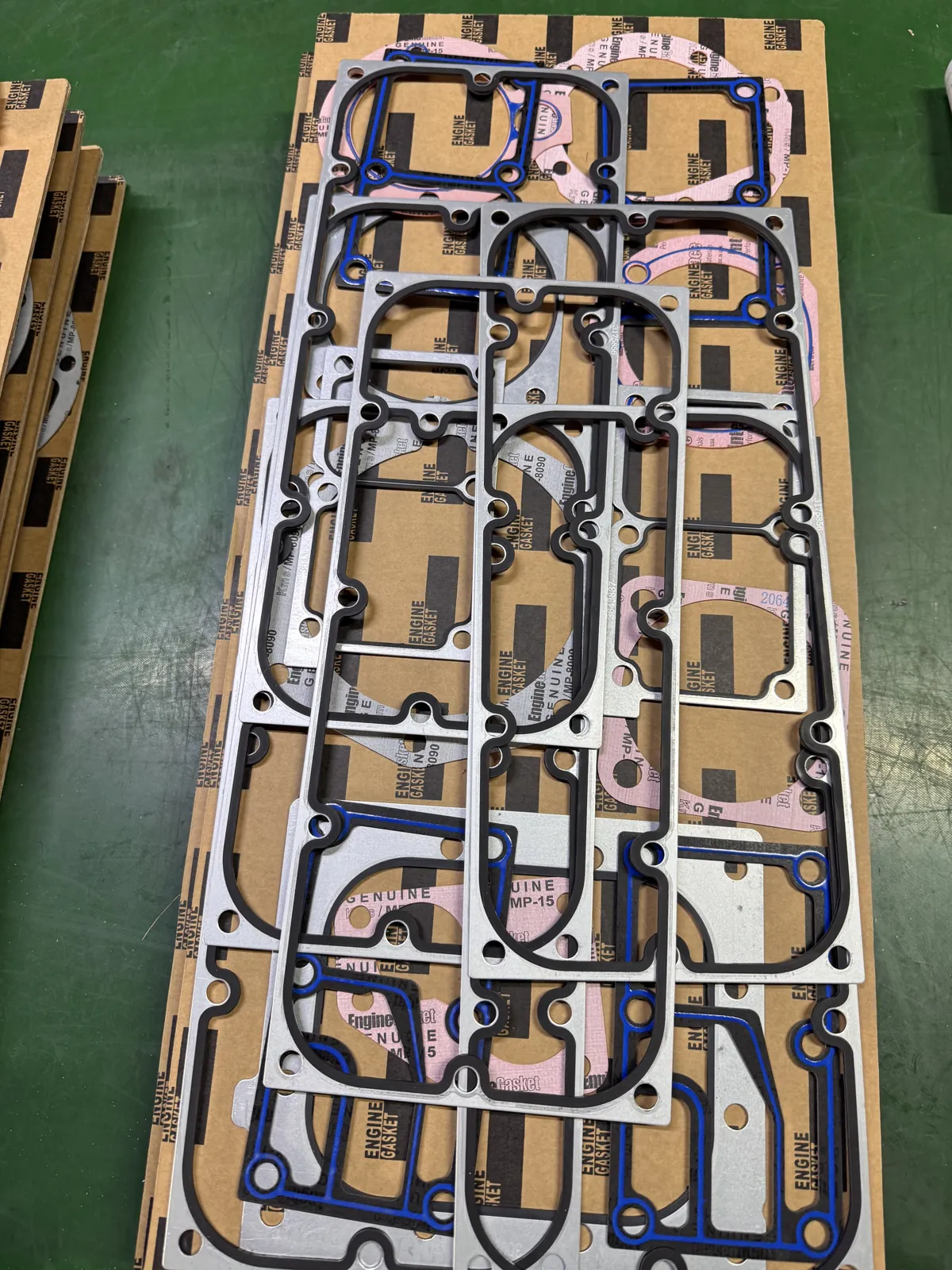 Selection of gaskets on a backing board