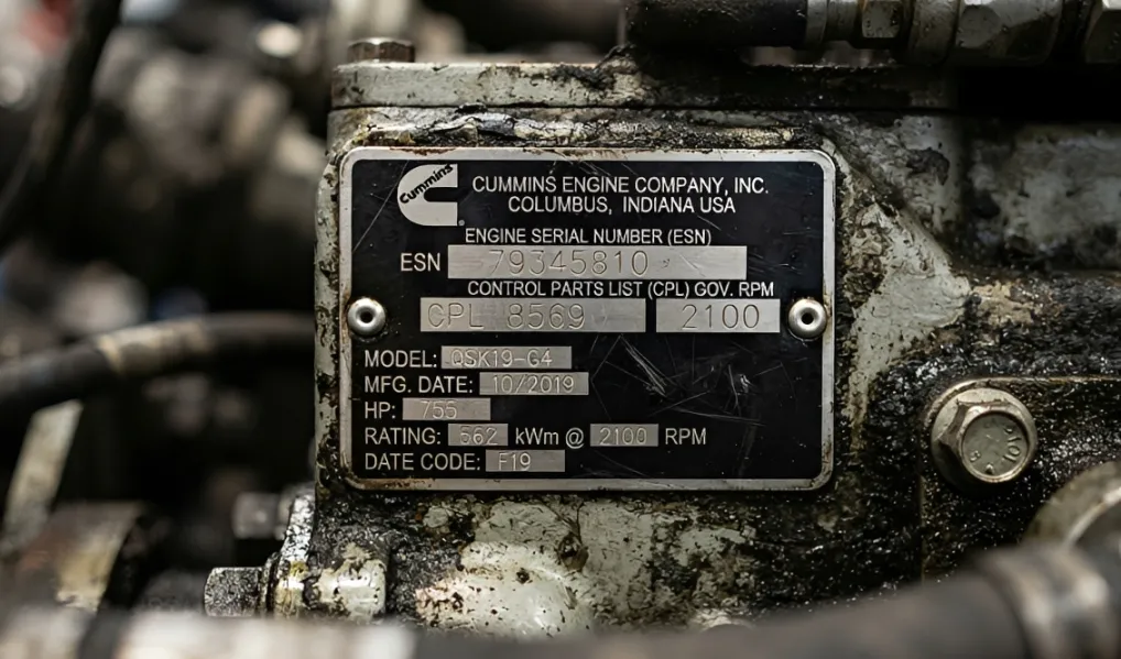 Extracting dataplate information for a Cummins overhaul gasket kit RFQ.