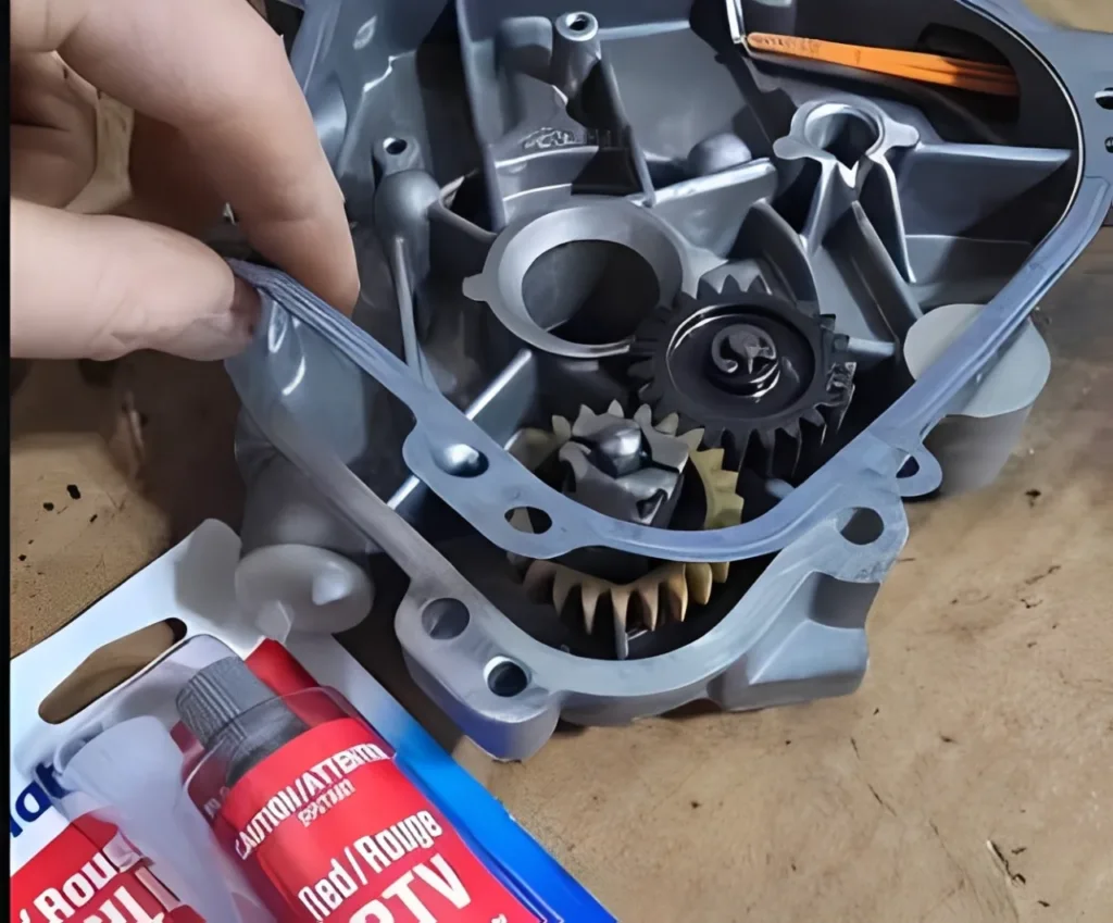 Continuous manufacturer-specified RTV bead around a clean flange
