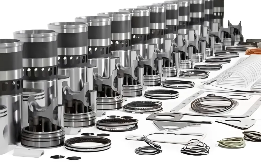 A detailed First-Article Inspection report next to a heavy-duty diesel engine oil pan gasket.