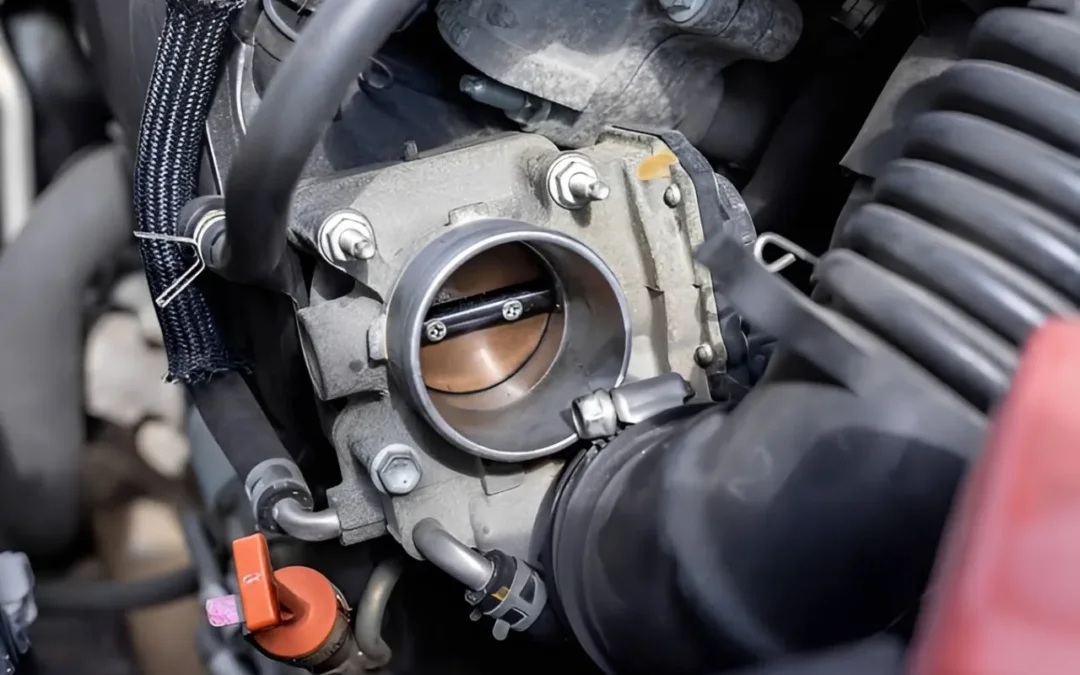 Throttle body gasket leak symptoms shown on a scan tool.