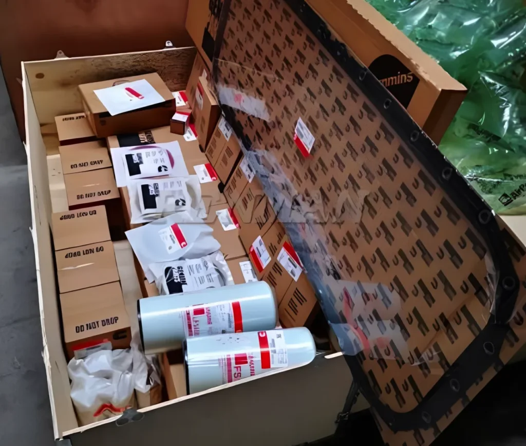 Cummins overhaul kit packaging inspection.