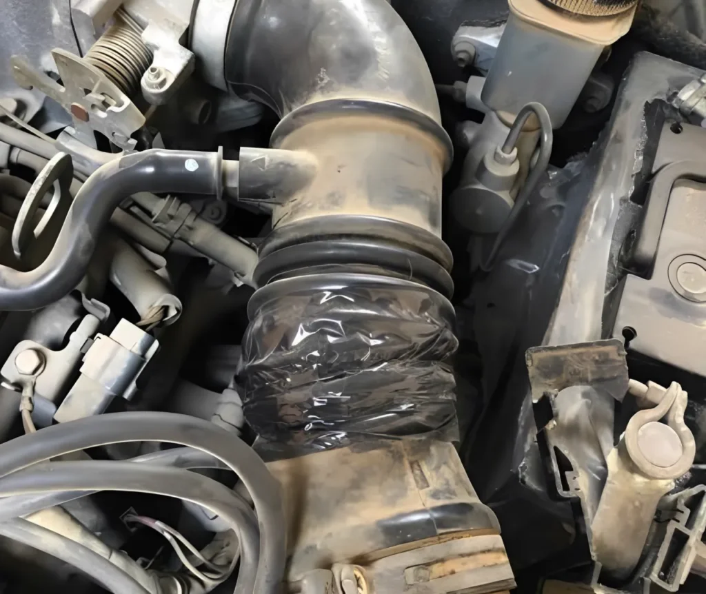 Throttle body leak compared with hose and manifold faults.
