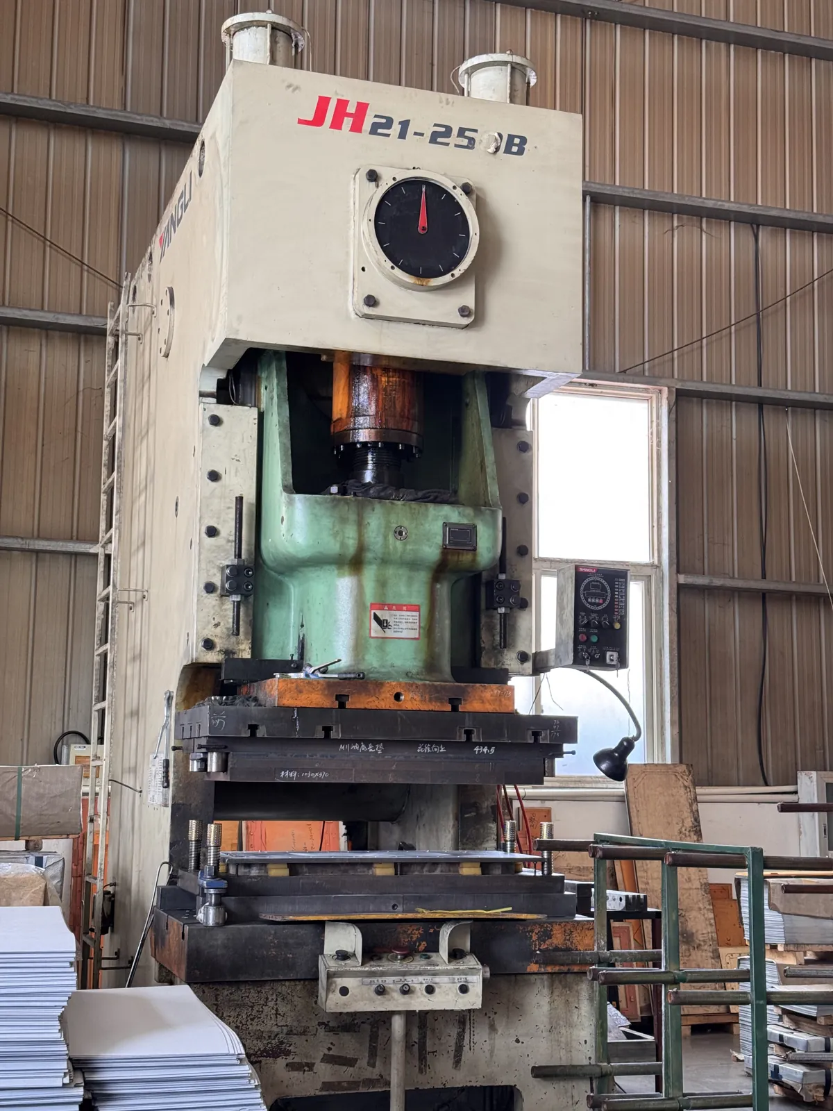 Production press and tooling in the workshop