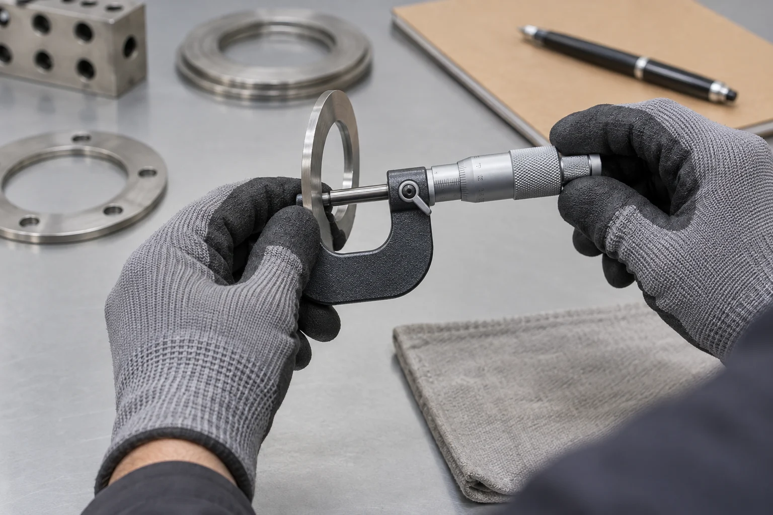 Micrometer measurement of a generic gasket sample