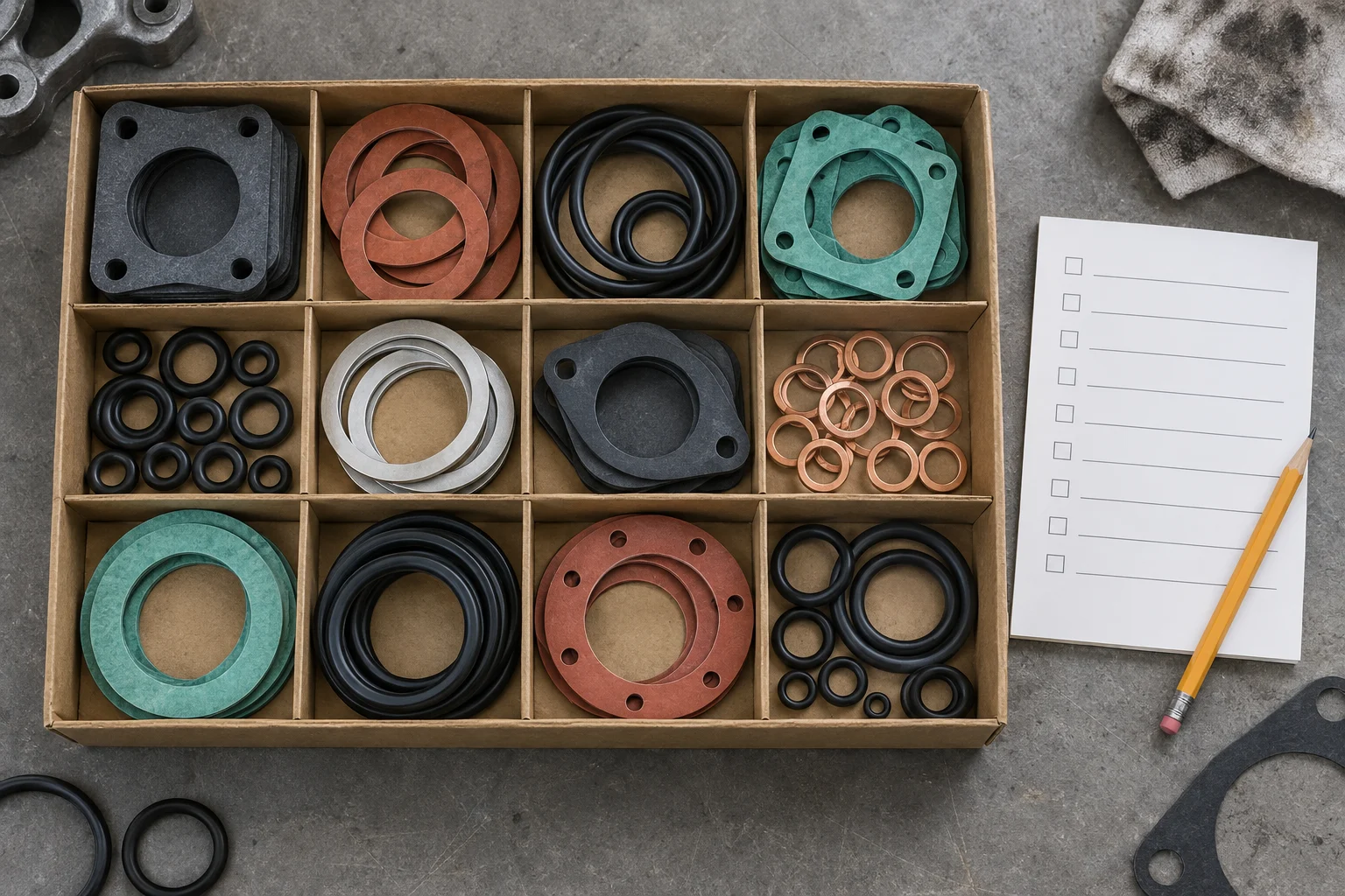 Generic kit contents arranged for reconciliation